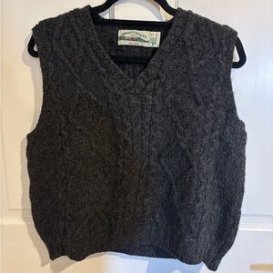 Vintage Aran Crafts Gray Wool Sweater Vest